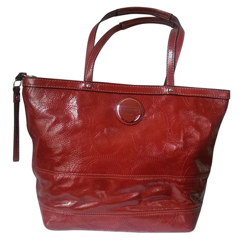 cheap red coach purses|coach tote with red interior.